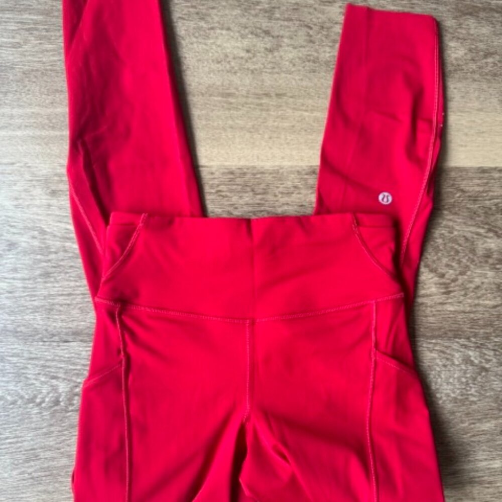 Fast and Free High-Rise Tight 25" 5 Pocket in Dark Red